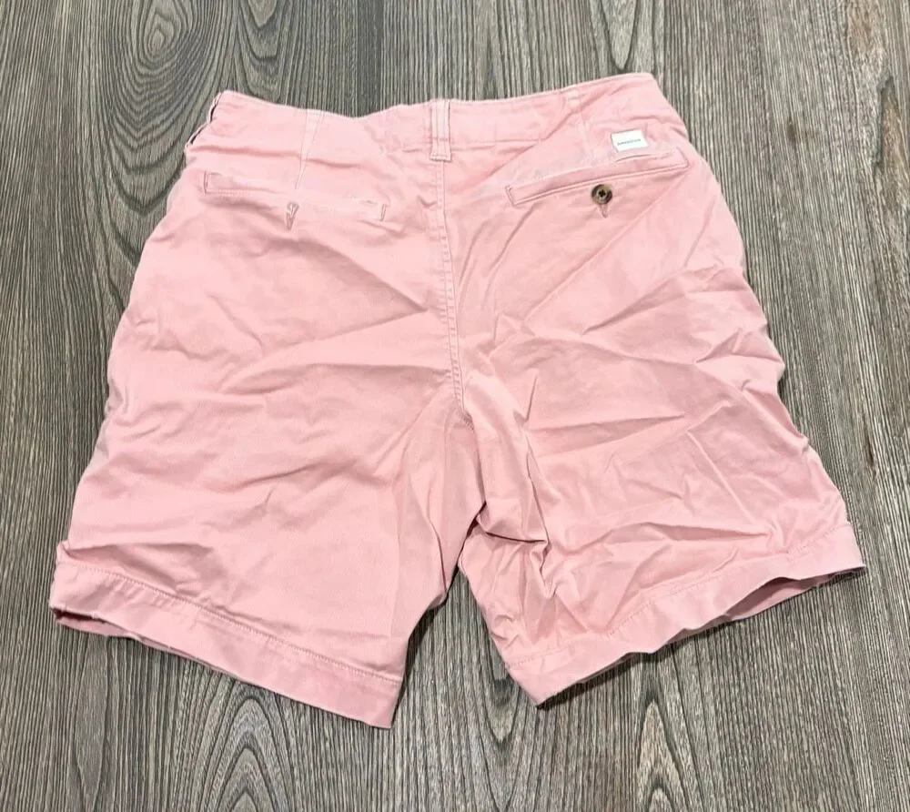 American Eagle Outfitters Men's Flex Flat Front Chino Shorts Salmon Pink Size 30